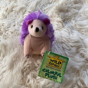NWT Wild Republic Purple Hedgehog 5” Plush